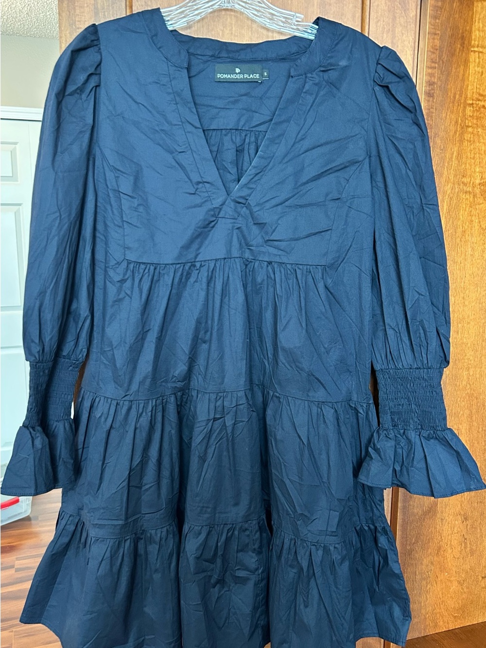 Navy Cotton Poplin Kenzo Dress by Pomander Place from Tuckernuck.